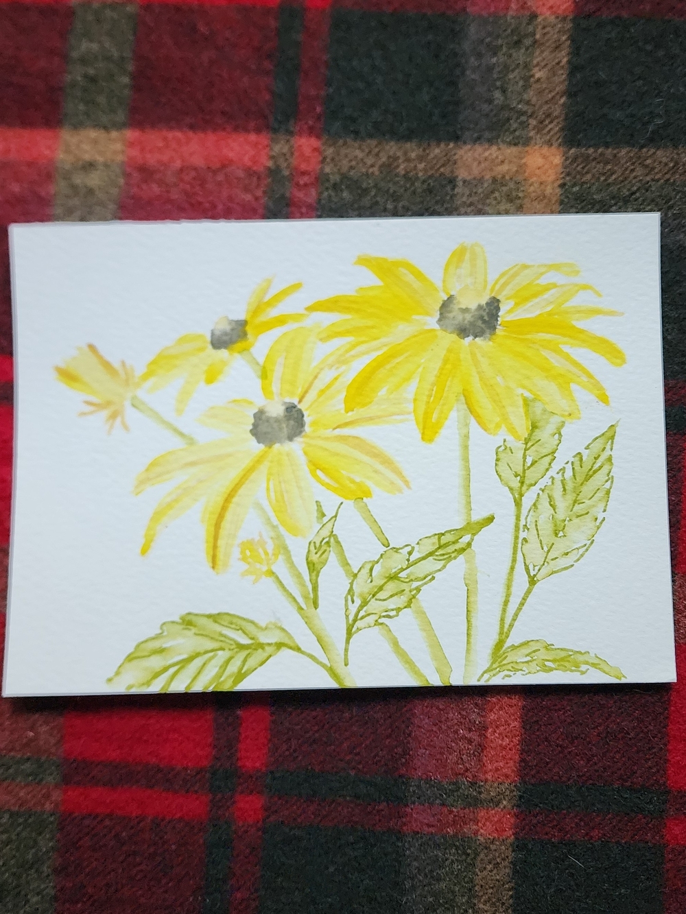 Yellow Floral Watercolor Painting - Handpainted Bloom Print